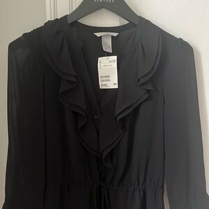 H&M black draw string dress. NEVER WORN